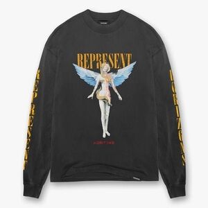 🌿Represent Clo Reborn Horizons Long Sleeve T-Shirt - Aged Black🌿